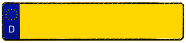 Custom Yellow German License Plate with Hologram Lettering