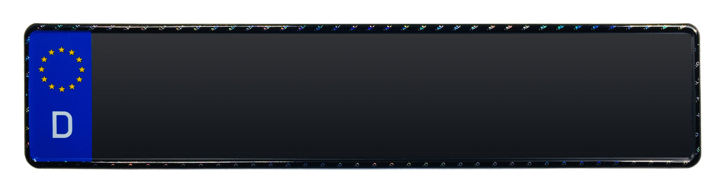 Custom Black German License Plate with Hologram Lettering